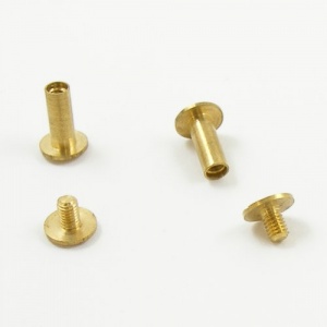 13mm Leather Joining Screw - Brass - 2pk