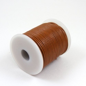 Tan/Light Brown 2mm Round Leather Lacing 25 Metres