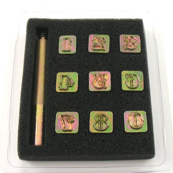Number Embossing Stamps for Leather 12mm artisanleather.co.uk