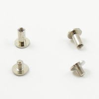 10mm Leather Joining Screws - Nickel Plated - 2pk