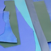 THIN Leather Pieces - Blue & Green Mix 350g