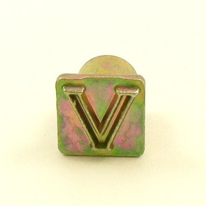 HALF PRICE 12mm Modern Letter V Embossing Stamp