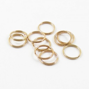 100 Small 12mm Split Rings Brass Plated