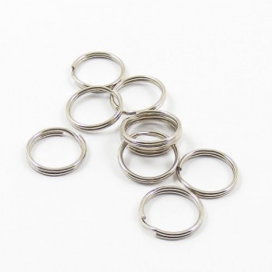100 Small 12mm Split Rings Nickel Plated
