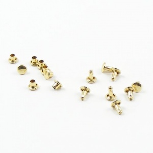 4.5mm Double Cap Brass Plated Rivets x 100