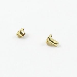 6mm Double Cap Brass Plated Rivets Pack of 100