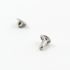 7mm SOLID Brass Nickel Plated Tubular Rivets x 100