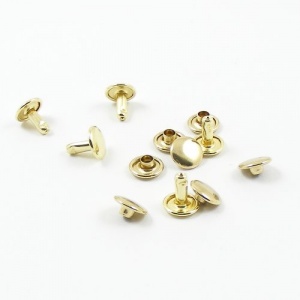 9mm Double Cap Brass Plated Rivets Pack of 100