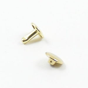 9mm Double Cap Brass Plated Rivets Pack of 100