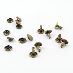 9mm Double Cap Antiqued Brass Rivets Pack of 100