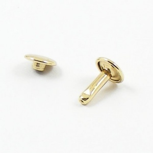 12mm Double Cap Brass Plated Rivets x 100