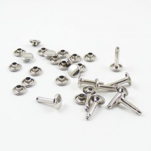 15mm Double Cap Nickel Plated Rivets x 100 - artisanleather.co.uk