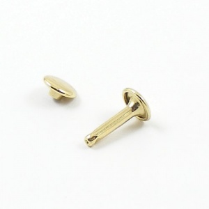 15mm Double Cap Brass Plated Rivets x 100