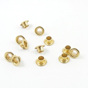 6.3mm Brass Plated Eyelets / Grommets 1/4