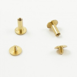 10mm Leather Joining Screw - Brass - 10pk