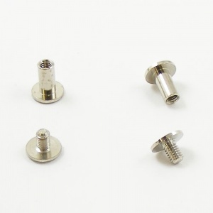 10mm Leather Joining Screws - Nickel Plated - 2pk