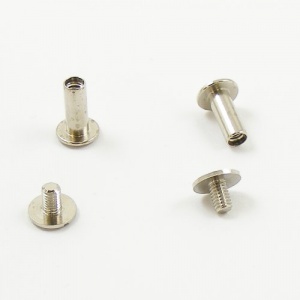 13mm Leather Joining Screw - Nickel Plated - 2pk