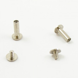 16mm Leather Joining Screw - Nickel Plated - 10pk