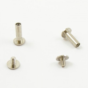 16mm Leather Joining Screw - Nickel Plated - 2pk