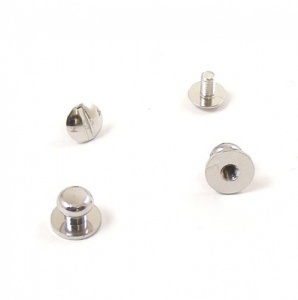 Small Wide Sam Browne Stud - Silver - Pack of 2