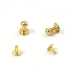 Large Tall Sam Browne Stud - Brass - Pack of 2