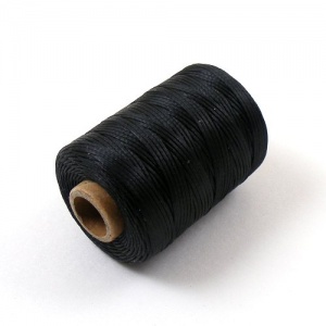 1mm Waxed & Braided Polyester Thread Black 100m