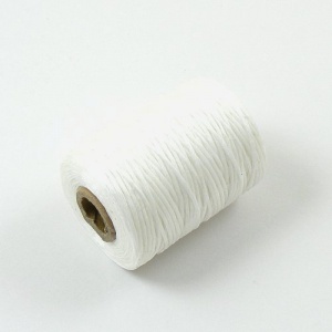 1mm Waxed & Braided Polyester Thread White 100M