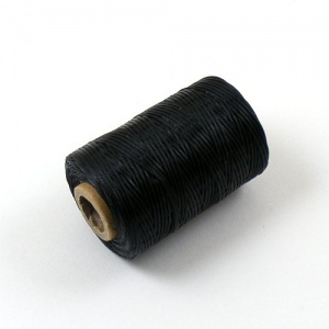 0.5mm Waxed & Braided Polyester Thread Black 100m
