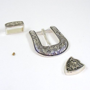 3 Piece Buckle Set Silver Plated 25mm (1'')