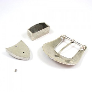Silver Plated 3 Piece Buckle Set 38mm 1 1/2''