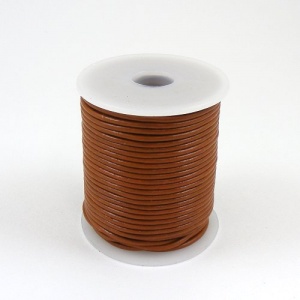 Tan 2mm Round Leather Lacing 25 Metres