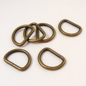 32mm 1 1/4'' Antiqued Brass Effect D Rings