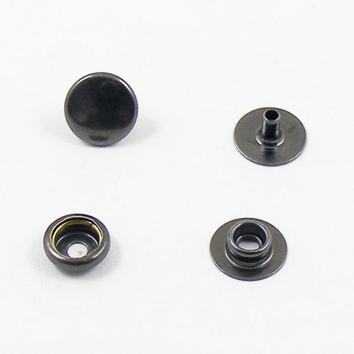 13mm Black / Gunmetal Press Studs artisanleather.co.uk