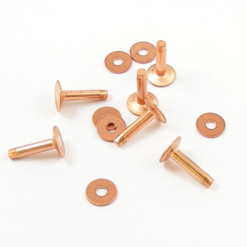 8 Gauge (Medium) Copper Rivets & Washers 10pk artisanleather.co.uk