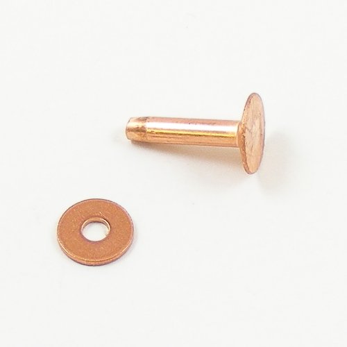 8 Gauge (Medium) Copper Rivets & Washers 10pk artisanleather.co.uk