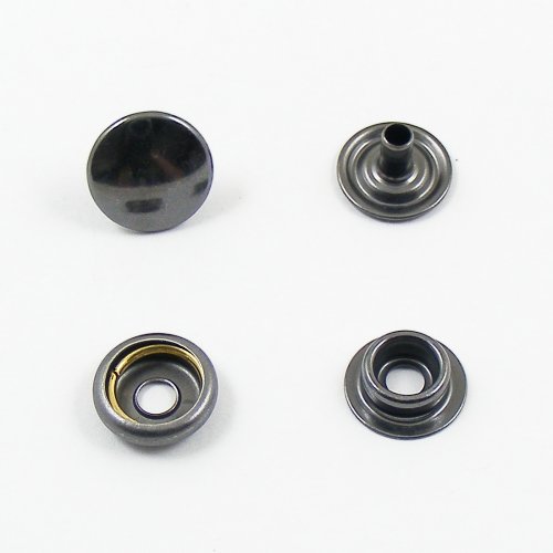 15mm Black / Gunmetal Press Studs artisanleather.co.uk