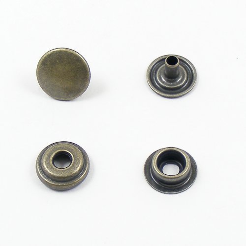 15mm Antiqued Brass Effect Press Studs artisanleather.co.uk