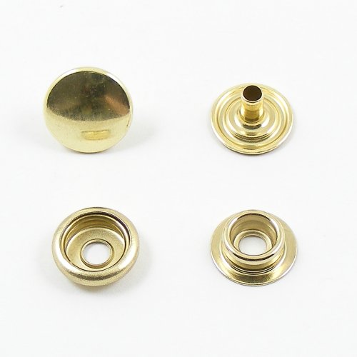 15mm Brass Plated Press Studs artisanleather.co.uk