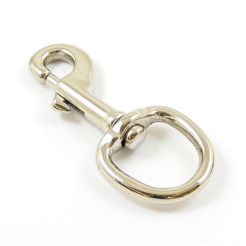 25mm Nickel Plated Trigger Clip Round Eye - artisanleather.co.uk