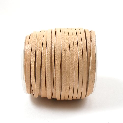25 Metres Flat Natural Leather Lacing 3mm Wide artisanleather.co.uk