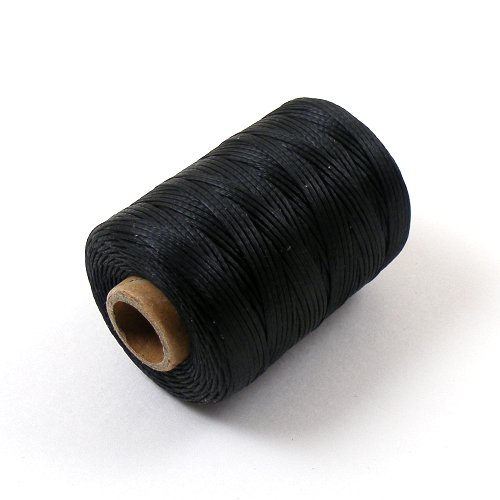 1mm Waxed & Braided Polyester Thread Black 100m artisanleather.co.uk