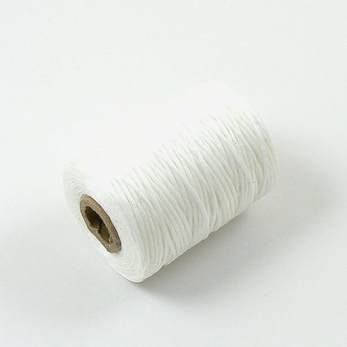 1mm Waxed & Braided Polyester Thread White 100M artisanleather.co.uk
