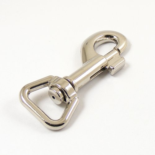 19mm Nickel Plated Trigger Clip Sloping Square Eye - artisanleather.co.uk