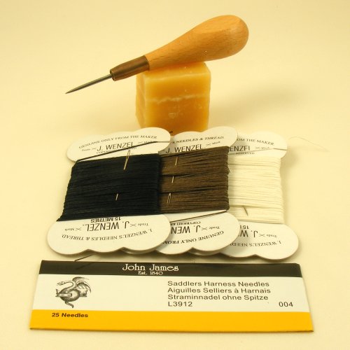 Simple Leather Stitching Kit Linen Threads artisanleather.co.uk