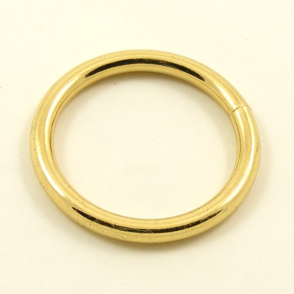 O Ring Brass Plated Steel 38mm 1 1/2" artisanleather.co.uk