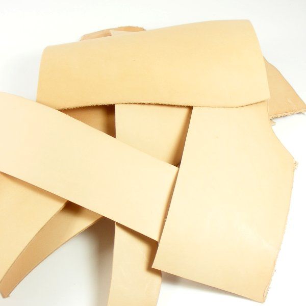 Undyed Veg Tan Tooling Leather Pieces 500g Bag artisanleather.co.uk