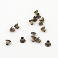 3.5mm Antiqued Effect Brass Plated Eyelets / Grommets - Small