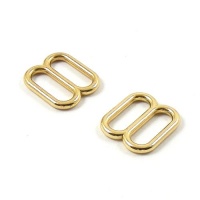 19mm Strap Adjuster / 3 Bar Slide BRASS Plated x2