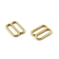 25mm Strap Adjuster / 3 Bar Slide BRASS Plated x2