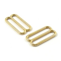 38mm Strap Adjuster / 3 Bar Slide BRASS Plated x2